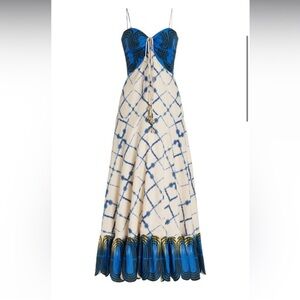 Alexis Blue and White Nuri dress long